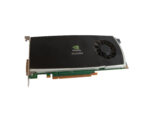 Karta graficzna Nvidia Quadro FX 3800 z boku, widoczny wentylator, złącze PCI-Express i wyjścia DVI oraz DisplayPort.