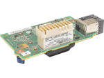 Karta mezzanine HP Synergy 3820C z widocznym złączem QSFP, gniazdem krawędziowym i naklejkami z opisem modelu.