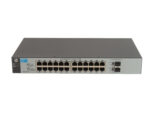Przód switcha HP 1810-24G z dwoma rzędami portów RJ45 oraz dwoma slotami SFP po prawej stronie panelu.