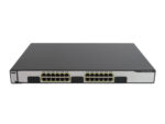 Przedni panel switcha Cisco z 24 portami RJ45 w dwóch rzędach i diodami statusu, obudowa bez widocznych uszkodzeń.
