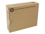 Zamknięte kartonowe pudełko HP Quick Release/Spacer Option Kit z logo producenta na wierzchu.