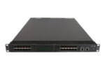 Przedni panel switcha HP FlexFabric 5920AF-24XG z licznymi portami SFP+ i uszami montażowymi do szafy rack.