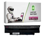 Czarna bateria laptopowa Eneron obok pudełka z grafiką robota i napisem Laptop Battery