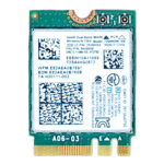 Karta sieciowa WiFi Intel 7260NGW w formacie M.2 z widoczną naklejką z danymi technicznymi i złotymi wypustkami złącza.