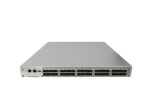Przedni panel switcha Brocade 5100 z licznymi rzędami slotów SFP+ w metalowej obudowie rack.