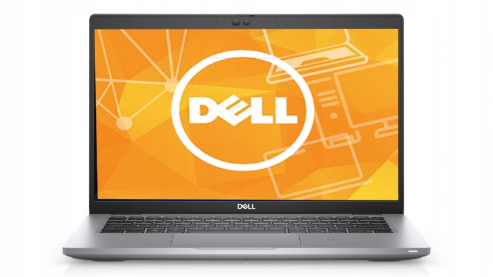 Laptop Dell Latitude 5420 otwarty, widok od przodu z logo Dell na ekranie i srebrną obudową