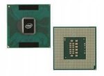 Procesor Intel Core2 Duo widoczny z obu stron: górna z metalową osłoną i logo Intel, dolna ze złotymi pinami.