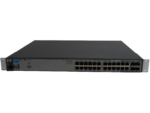Przód switcha HP 2910al z widocznymi 24 portami RJ45, portami combo SFP i uszami montażowymi do szafy rack.