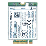 Karta modemu M.2 Sierra Wireless EM7455 z widocznymi opisami złączy MAIN, WWAN, AUX i naklejkami z danymi na płycie.