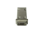 Metalowy moduł transceivera Cisco X2 z żeberkowaną obudową i złączem wielopinowym CX4 widocznym od przodu.
