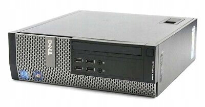 Przód komputera Dell OptiPlex SFF pod kątem, widoczna napędu optycznego, porty USB i przycisk zasilania.