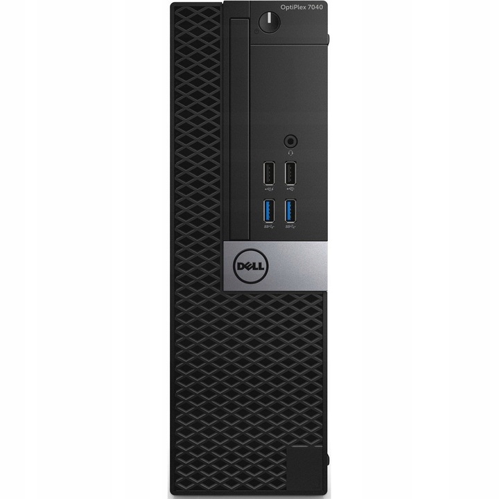 Przód komputera Dell OptiPlex 7040 SFF z perforowaną kratką wentylacyjną i dwoma portami USB 3.0 u góry.