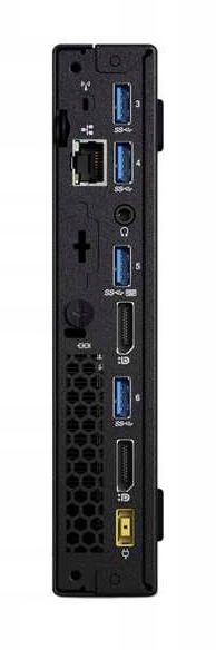Tylny panel komputera Lenovo ThinkCentre M910Q z portami USB, DisplayPort, HDMI, RJ45 i gniazdem zasilania.