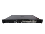 Przód firewalla Dell SonicWALL NSA 6600 z rzędami portów SFP+, SFP i RJ45 oraz uszami montażowymi rack.