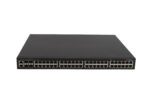 Przedni panel switcha Brocade ICX6450-48P z rzędami portów RJ45 i czterema slotami SFP+ po prawej stronie.