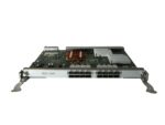 Moduł Brocade CR16-8 pod kątem z boku, widoczne rzędy portów QSFP oraz uchwyty montażowe po obu stronach karty.