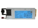 Zasilacz serwerowy HP 500W z niebieską naklejką znamionową, widoczny wtyk i uchwyt do wysuwania na krótszym boku.