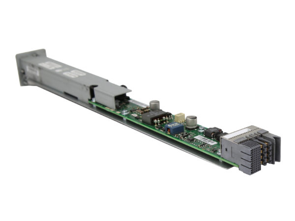 Wąska płytka konwertera zasilania Cisco z widocznymi układami elektronicznymi i złączem pin z boku.