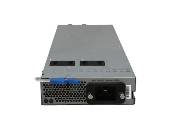 Moduł zasilacza Cisco 3000W do wysuwania z obudowy, widoczne gniazdo IEC C14, kratka wentylacyjna i niebieska dźwignia blokady.