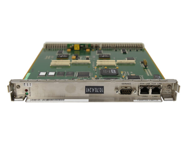 Moduł kontrolerowy Siemens STMI2 z widoczną płytą PCB, portami RS-232 i dwoma złączami RJ45 na froncie.