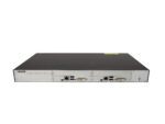 Przedni panel przełącznika KVM Black Box w obudowie rack, z dwoma zainstalowanymi modułami z portami VGA i USB po bokach.