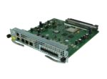 Karta modułu sieciowego z widocznymi układami elektronicznymi oraz przednim panelem z portami SFP+ i RJ-45.