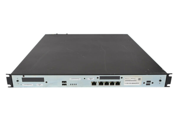 Przedni panel urządzenia Sonus SBC 2000 z widocznymi portami RJ45, USB oraz małym wyświetlaczem, obudowa 1U w kolorze szarym.