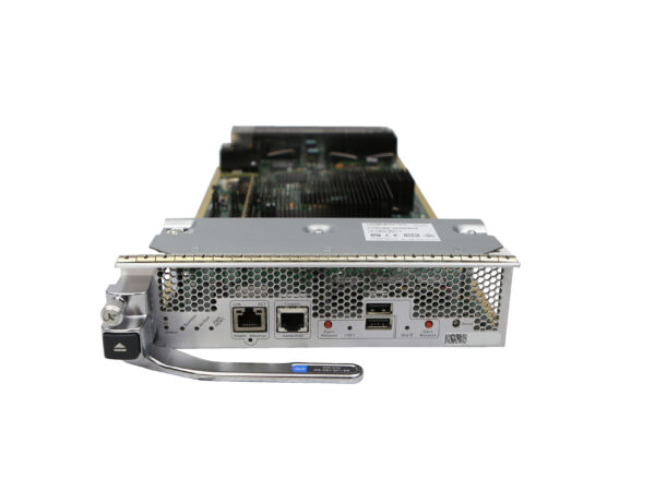 Moduł Cisco Supervisor wsuwany do szafy, widoczny port RJ45, złącza USB i uchwyt do wyjmowania z boku.