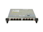Moduł Cisco SPA z przodu widocznym rzędem ośmiu portów RJ-45 i uchwytami montażowymi po bokach.