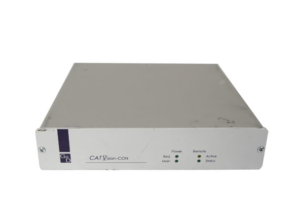 Przedni panel modułu KVM Guntermann & Drunck z diodami Power i Remote oraz napisem CATVision-R-CON.