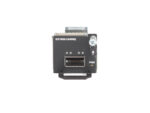 Moduł Brocade ICX7400-1X40GQ od przodu z widocznym portem QSFP+, diodami LED i etykietą PWR.