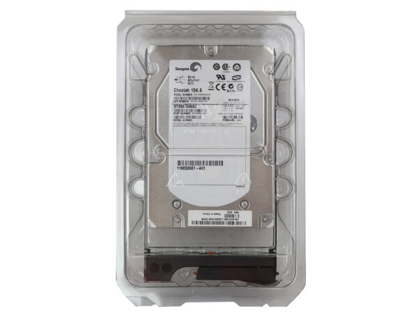 Dysk twardy Seagate 300GB w ramce montażowej, zapakowany w przezroczyste plastikowe opakowanie ochronne.