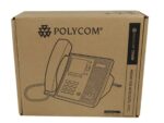 Karton Polycom CX600 z nadrukiem telefonu i logo Microsoft Lync z boku opakowania.