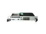 Moduł Siemens DSCXL+ z przodu, widoczne osiem portów RJ45, port szeregowy i uszy montażowe do szafy rack.