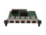 Karta modułu SPA z pięcioma gniazdami SFP w rzędzie, płytka elektroniczna widoczna od góry, uszy montażowe po bokach.
