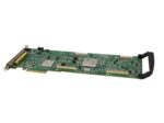 Karta rozszerzeń Matrox PCIe z widocznymi układami scalonymi, złączami krawędziowymi i metalowym uchwytem montażowym.
