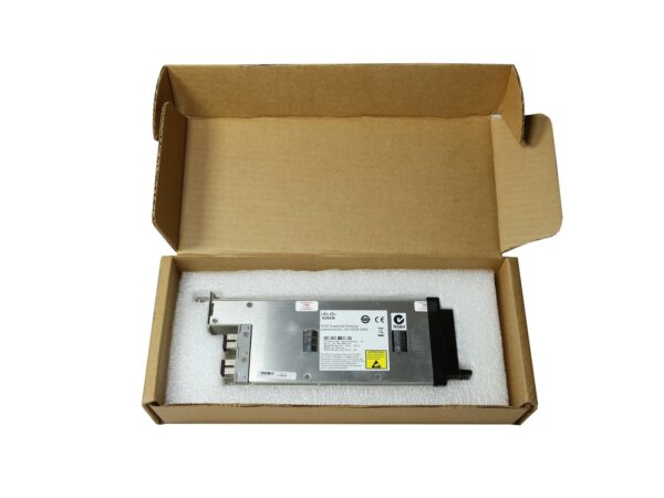 Moduł Cisco P2-HD-RXR-SA w otwartym kartonowym pudełku, zabezpieczony folią bąbelkową.