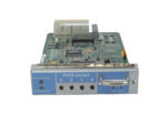 Moduł Juniper Chassis Manager z widoczną płytką elektroniczną i panelem czterech portów oznaczonych 0-3 z przodu.