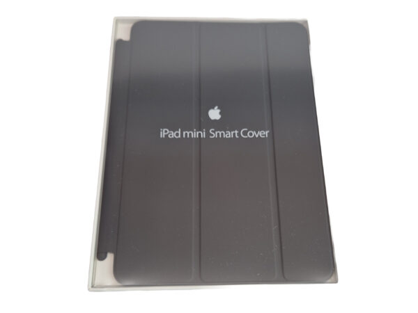 Opakowanie Apple iPad mini Smart Cover w czarnej barwie, widoczne logo Apple i nazwa produktu na pudełku.