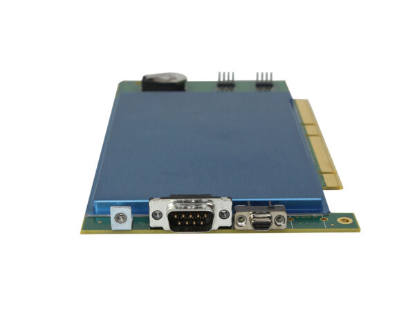 Karta rozszerzeń SafeNet Luna PCI z niebieskim modułem, widoczny port szeregowy D-Sub i złącze USB na wsporniku.