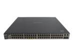 Przedni panel switcha HP ProCurve z rzędami portów RJ45 i dwoma portami combo Gigabit, obudowa bez widocznych uszkodzeń.