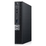Obudowa Dell OptiFlex 7060 Tiny z przodu, widoczne porty USB, jack audio i logo Dell na przedniej ściance.