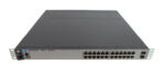 Przedni panel switcha HP z 24 portami RJ45 w dwóch rzędach oraz dwoma slotami SFP+ po prawej stronie.